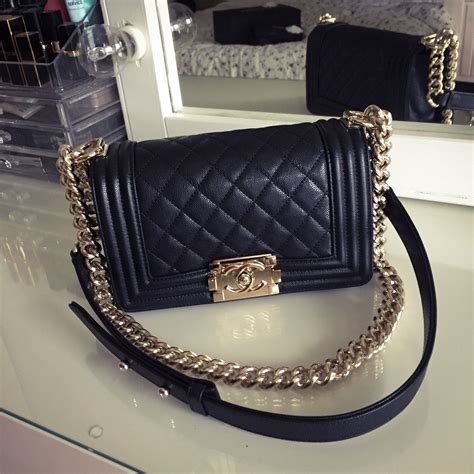 chanel boy handbag gold|chanel black boyfriend bag.